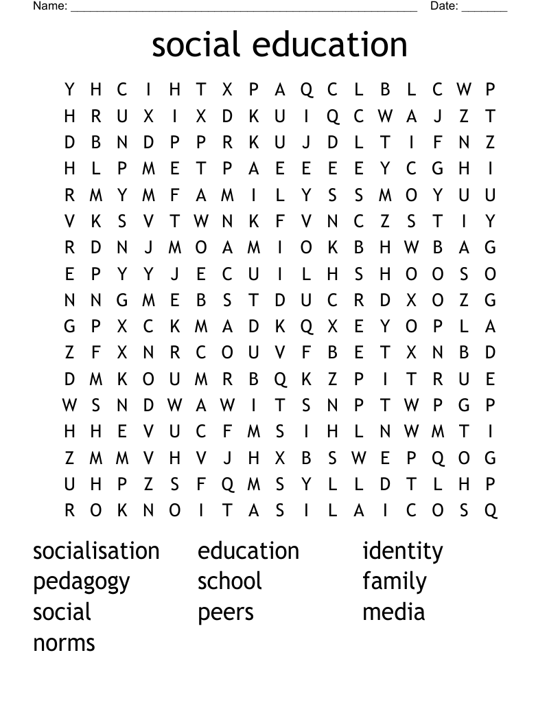 social education Word Search