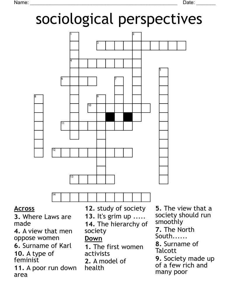 sociological perspectives Crossword