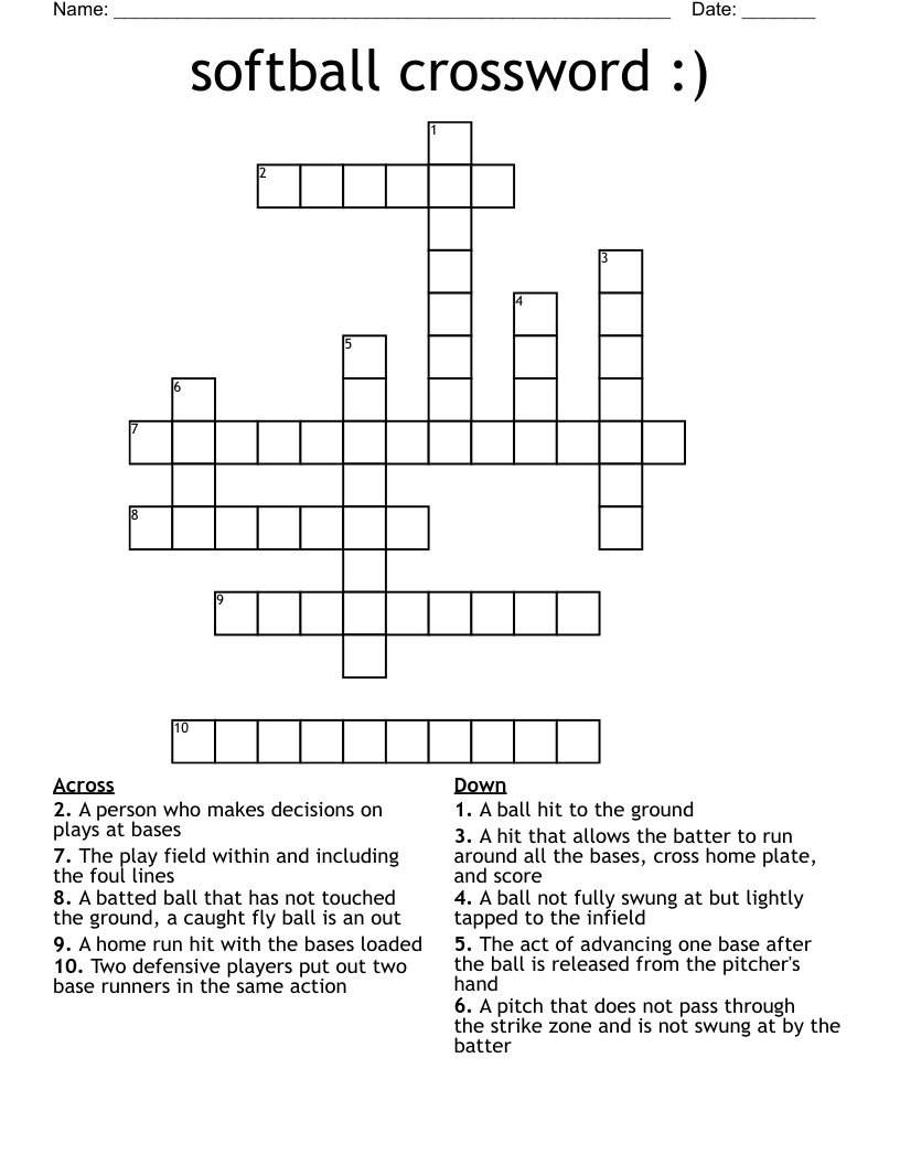 softball crossword :)