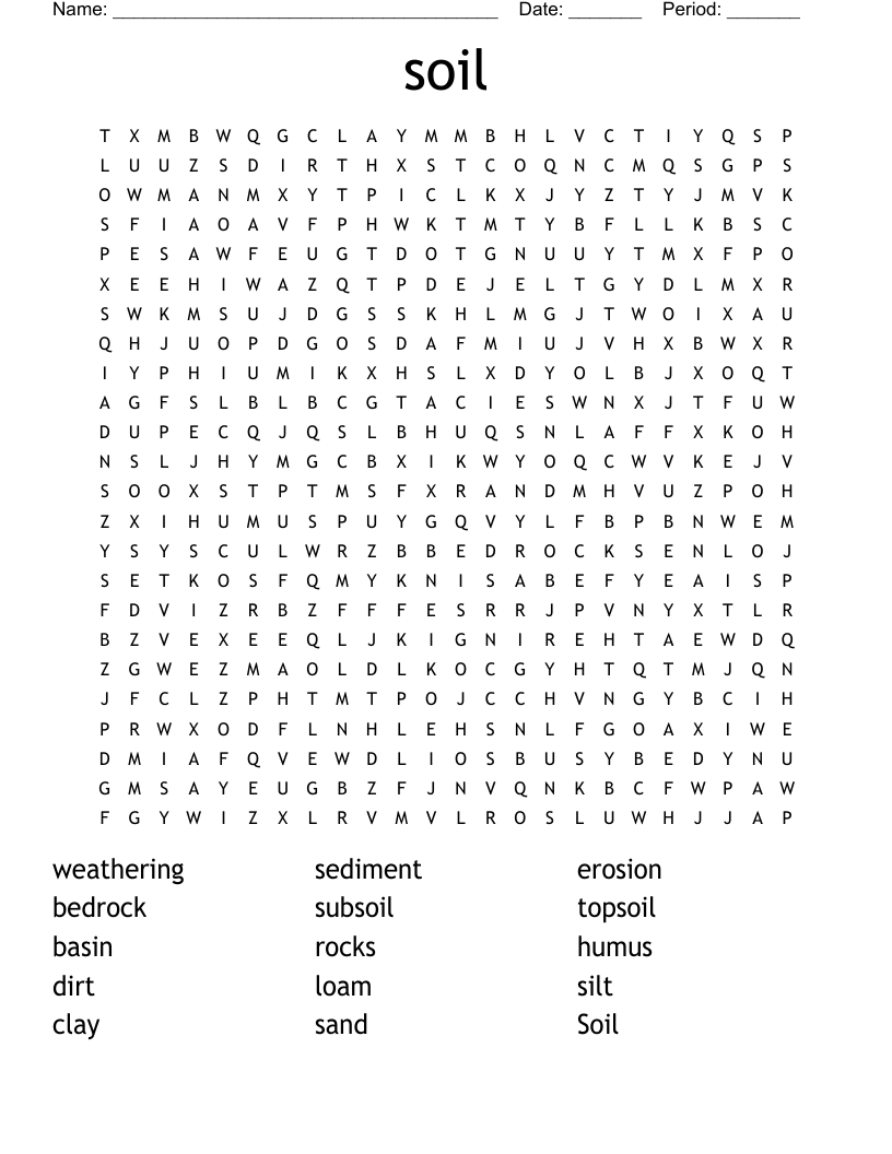 soil Word Search