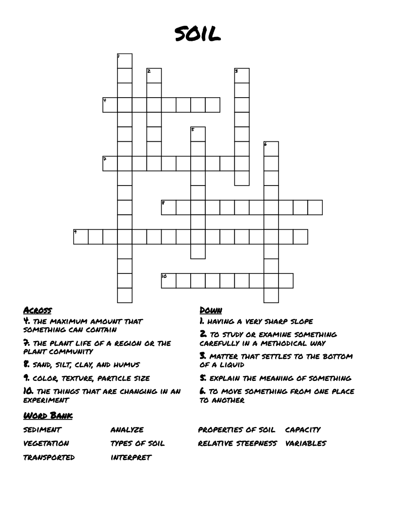 soil Crossword