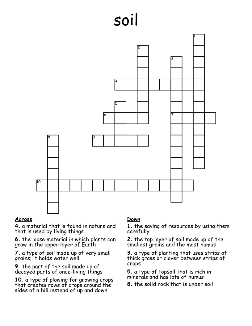 soil Crossword