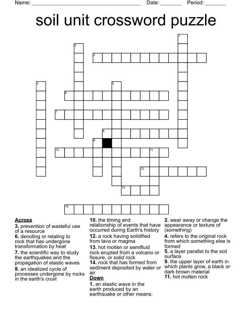 soil unit crossword puzzle
