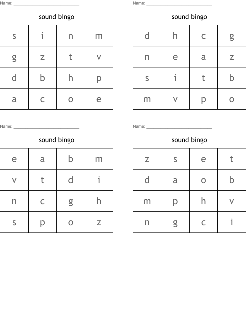 sound bingo