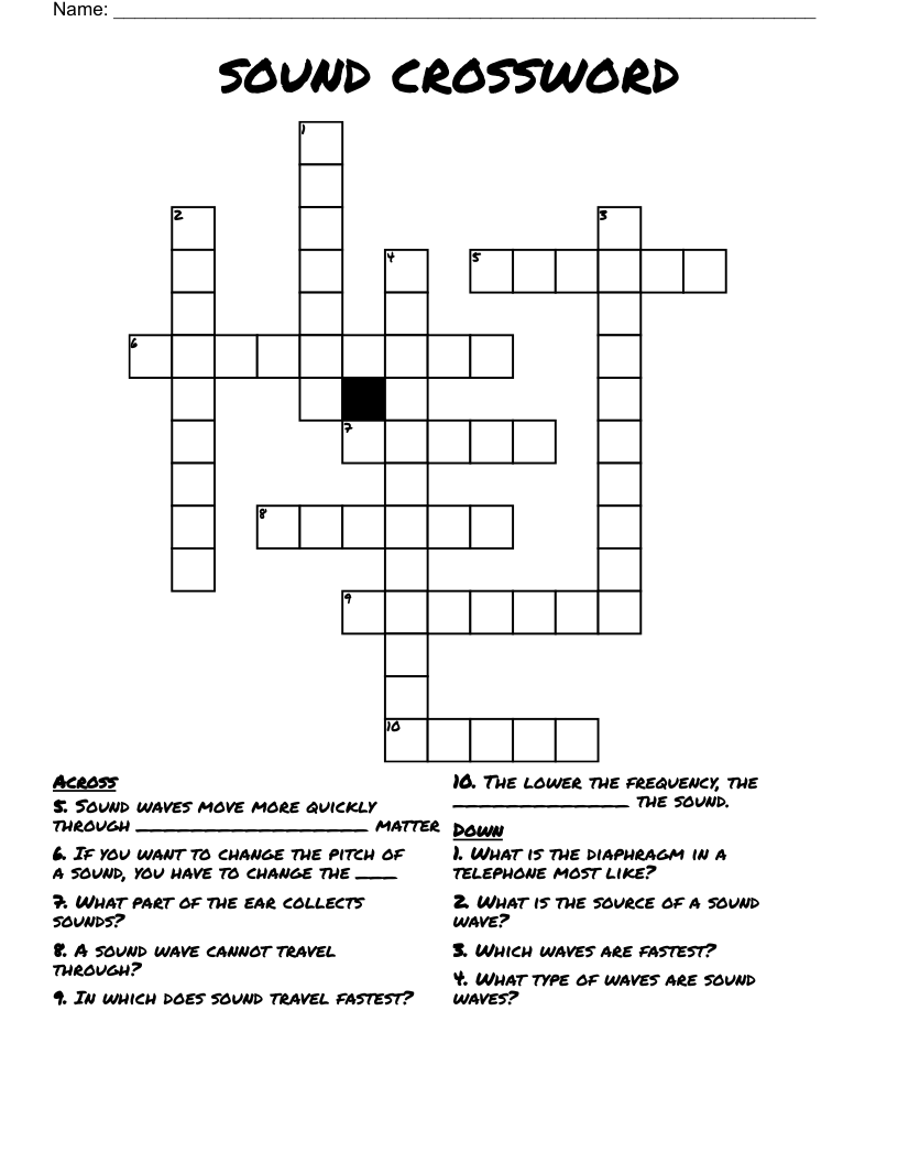 sound crossword