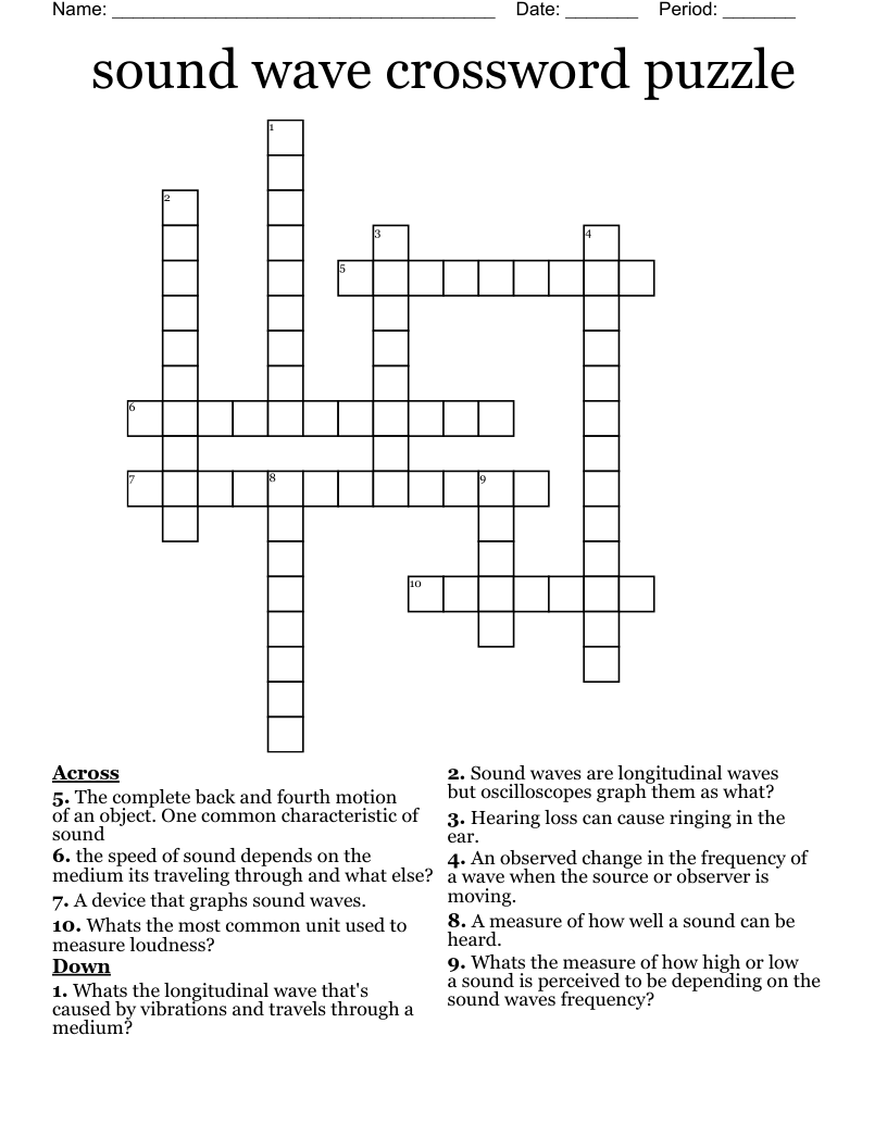 sound wave crossword puzzle