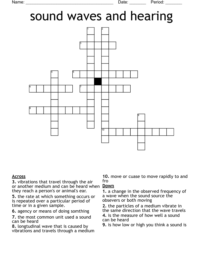 sound waves and hearing Crossword
