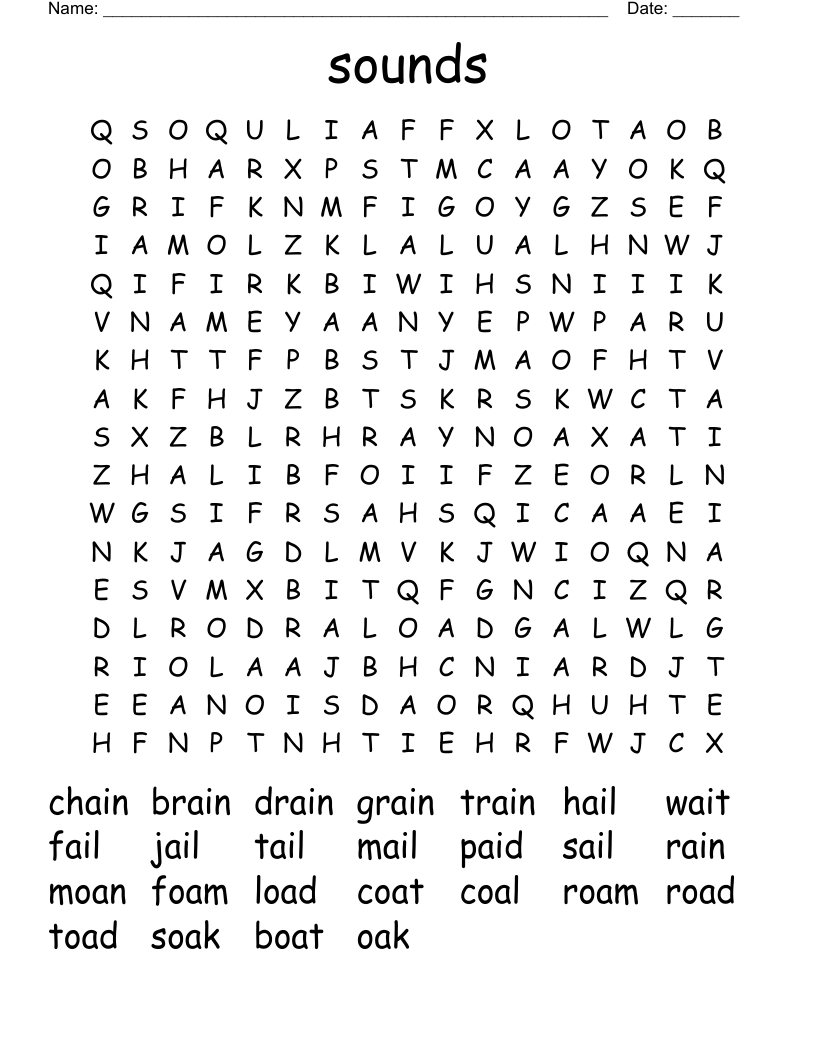 sounds Word Search