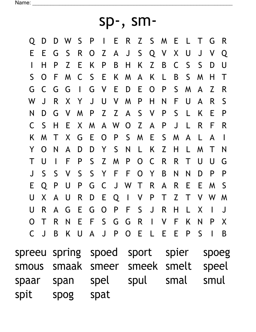 sp-,   sm- Word Search