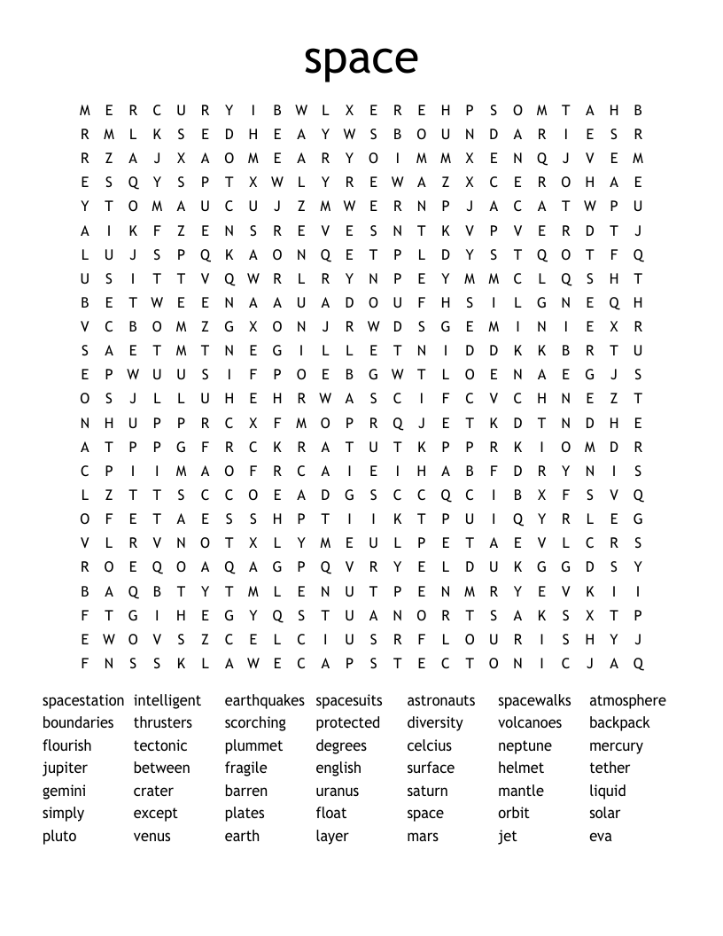 space Word Search