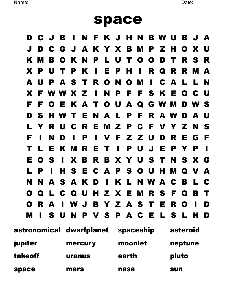 space Word Search