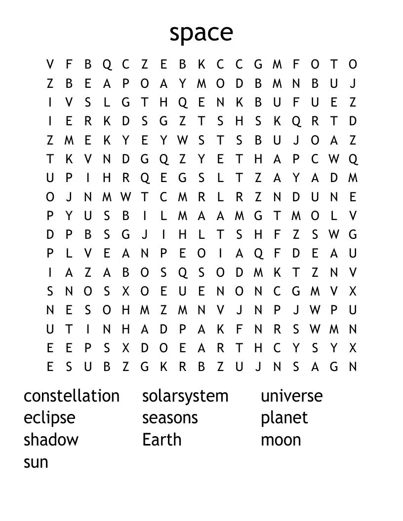 space Word Search