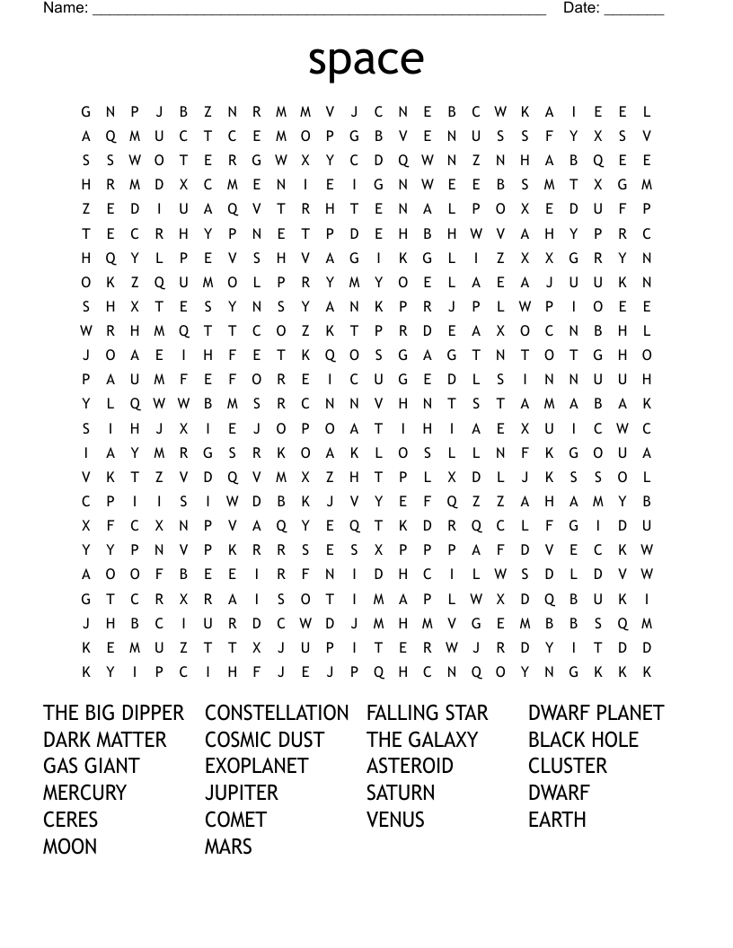 space Word Search