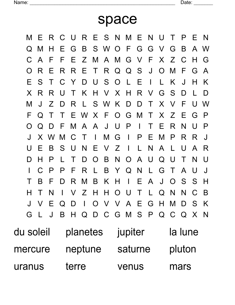 space Word Search