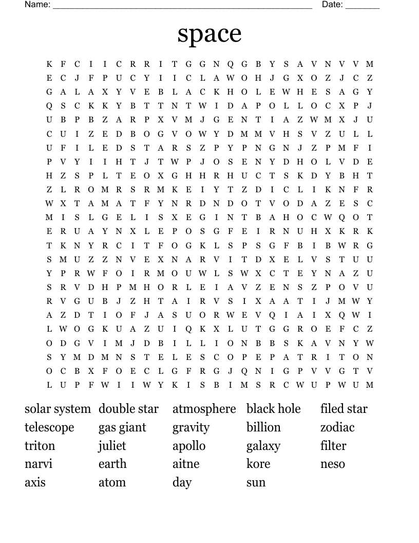 space  Word Search