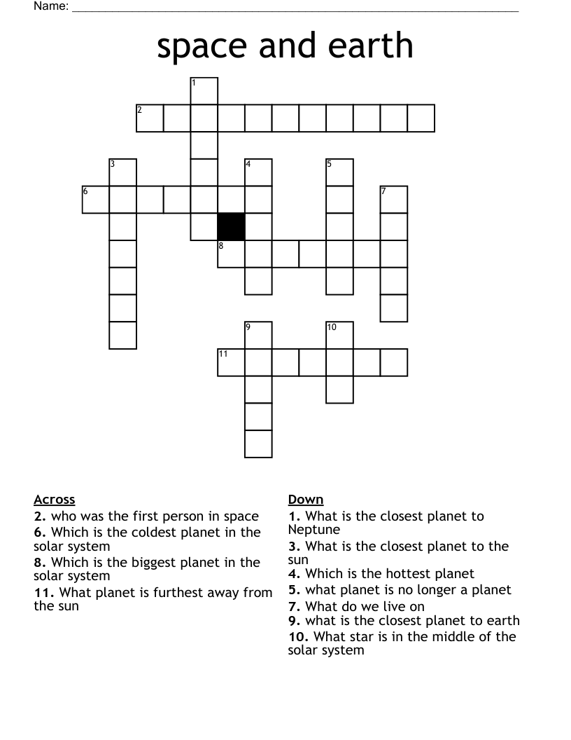 space and earth Crossword