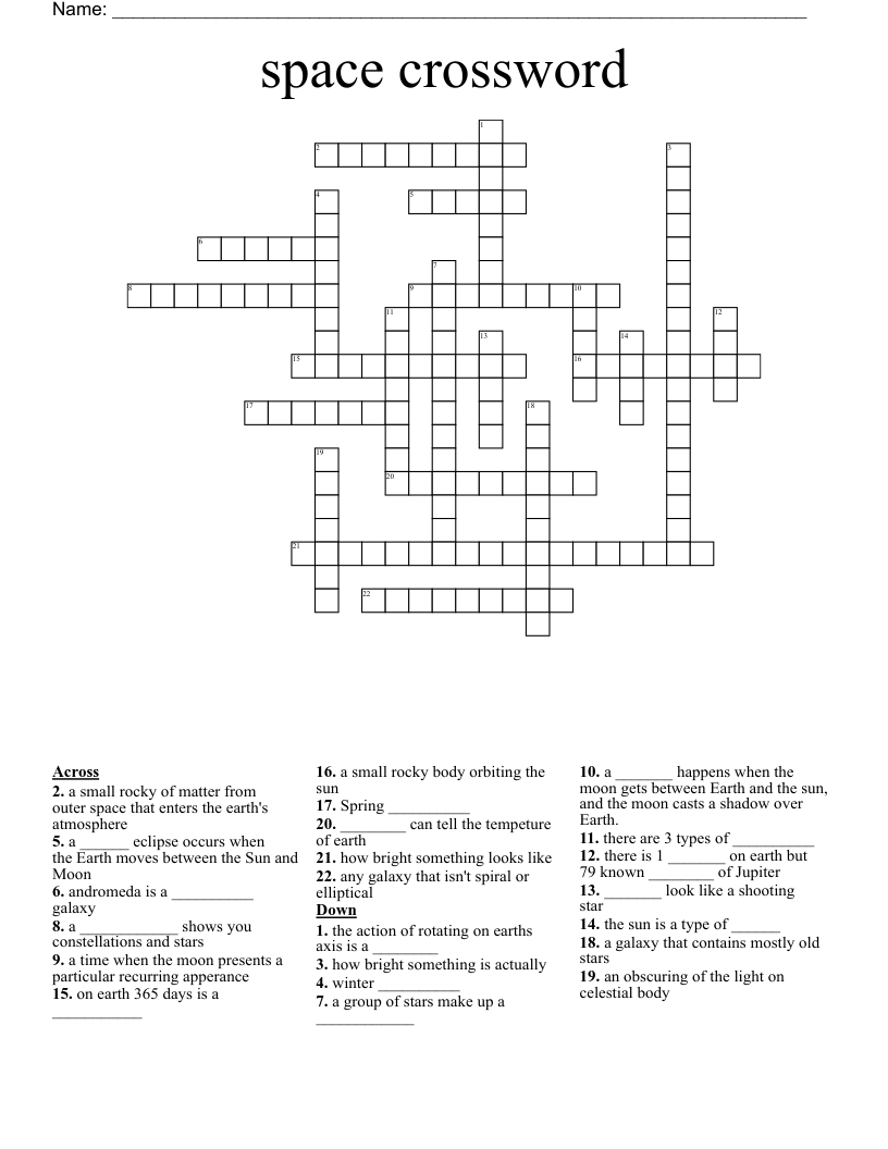 space crossword