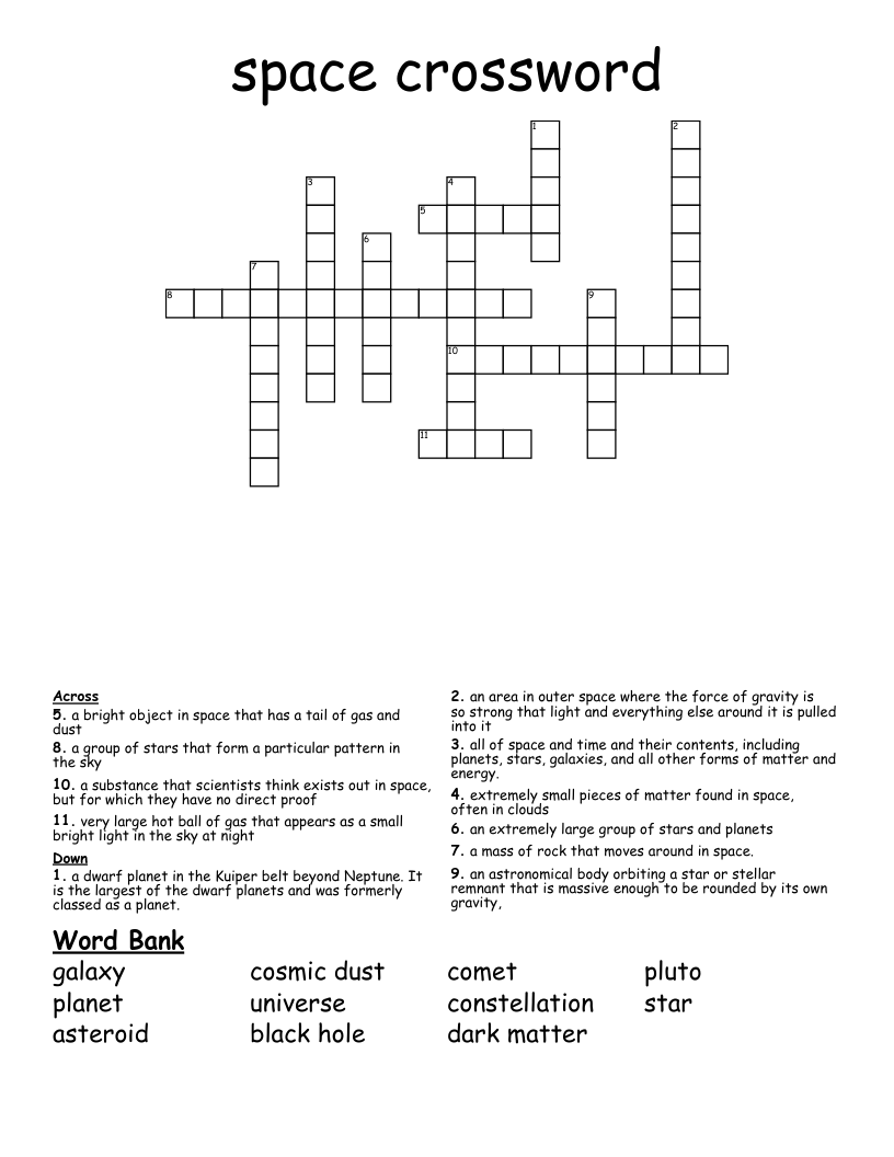 space crossword