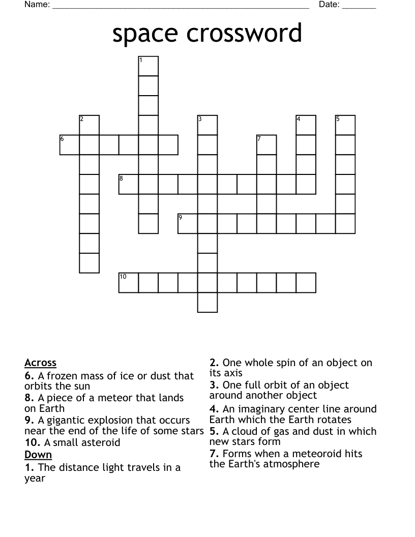 space crossword
