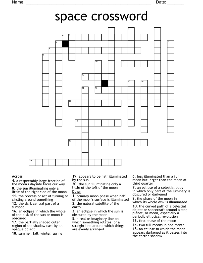 space crossword