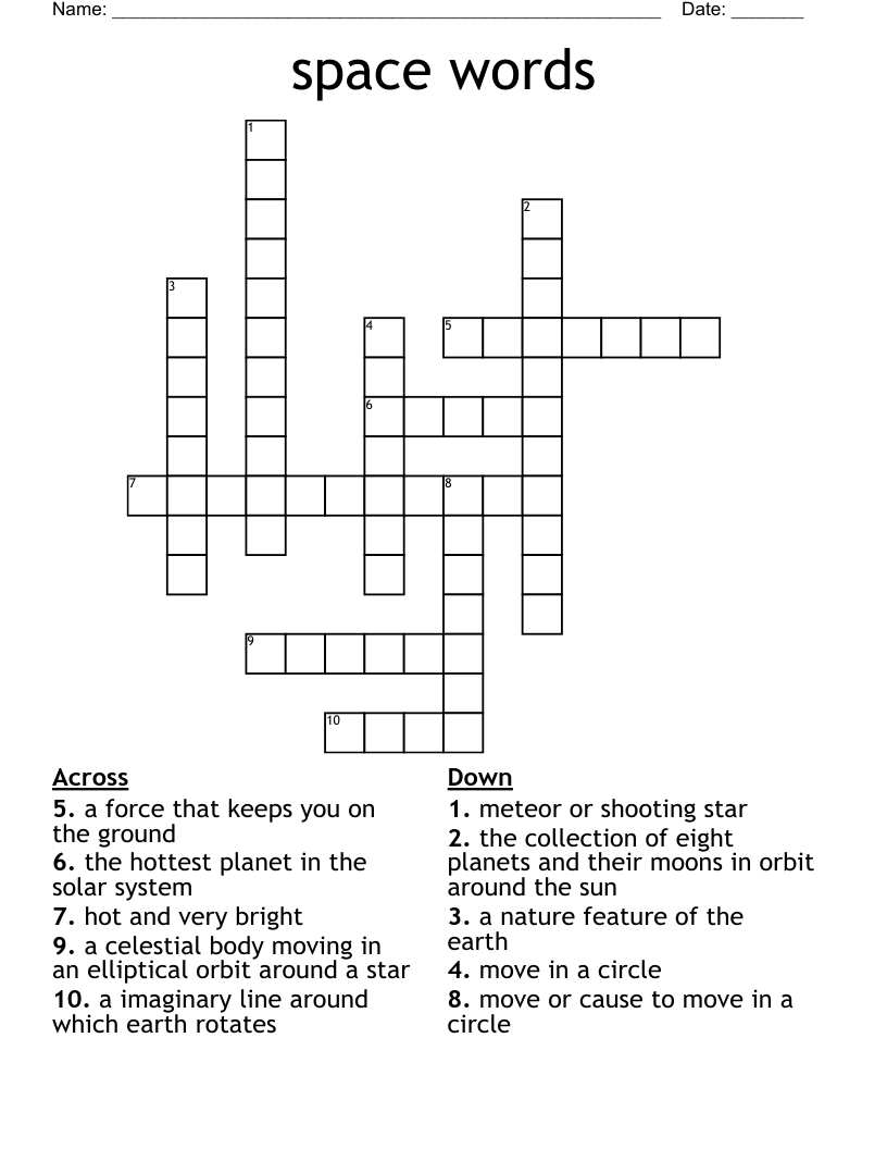 space words Crossword