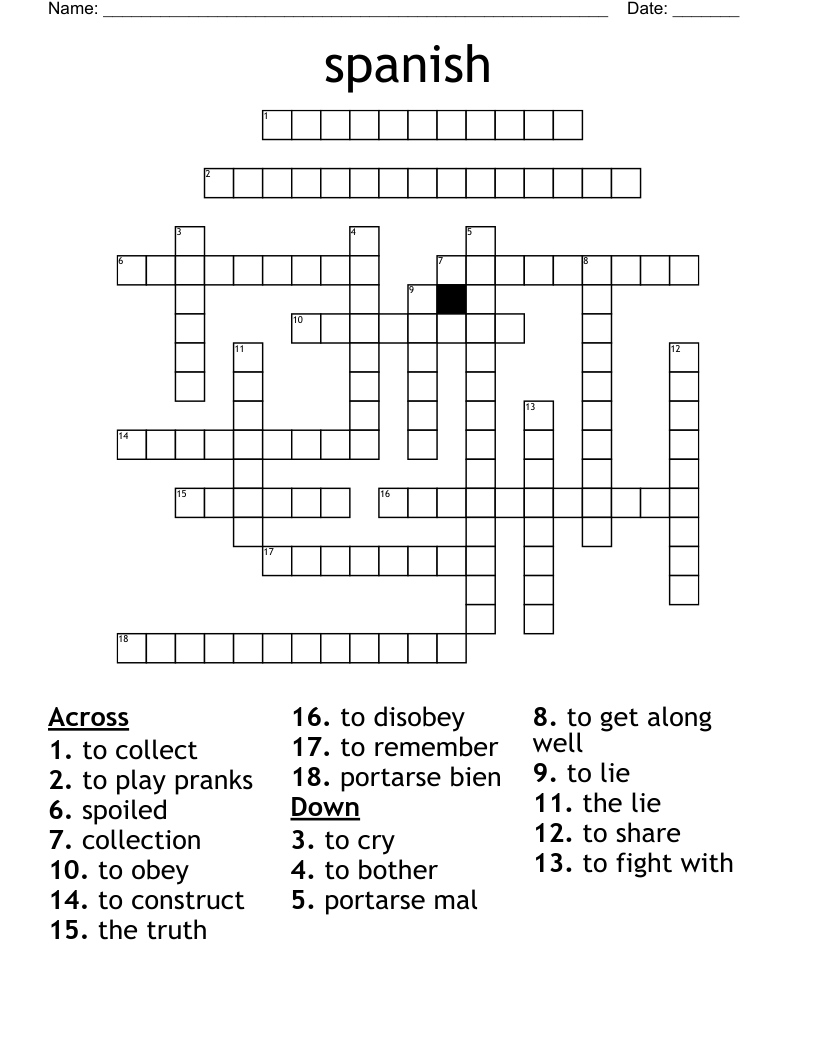spanish Crossword