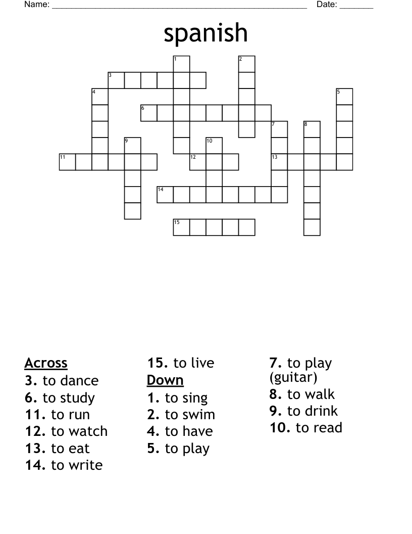 spanish Crossword