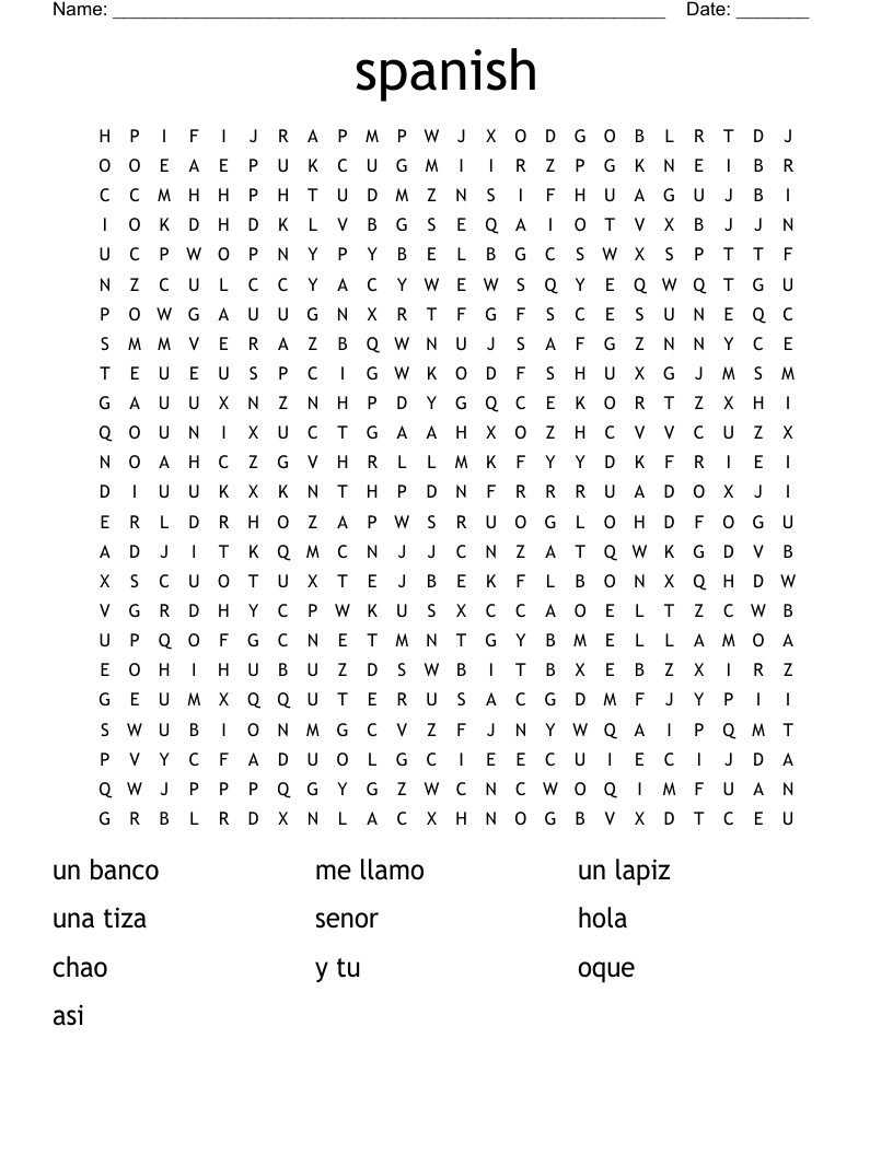 spanish Word Search