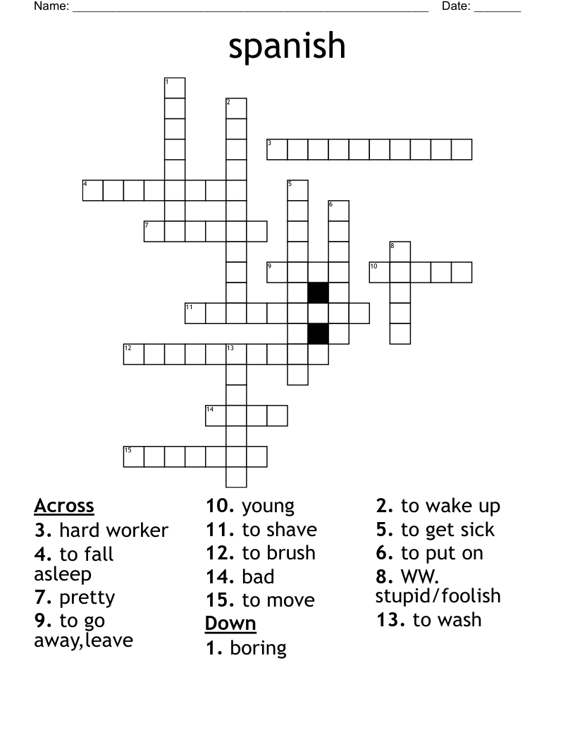 spanish Crossword