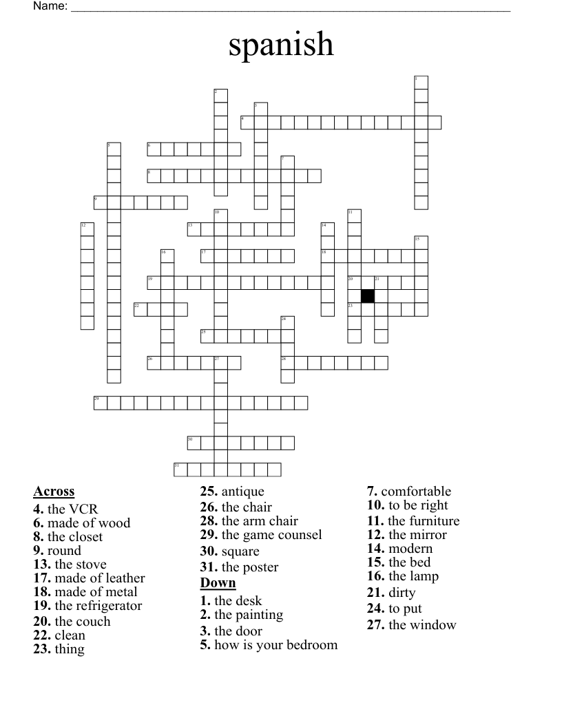 spanish Crossword