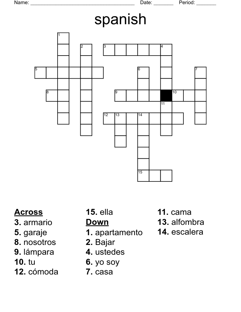 spanish Crossword