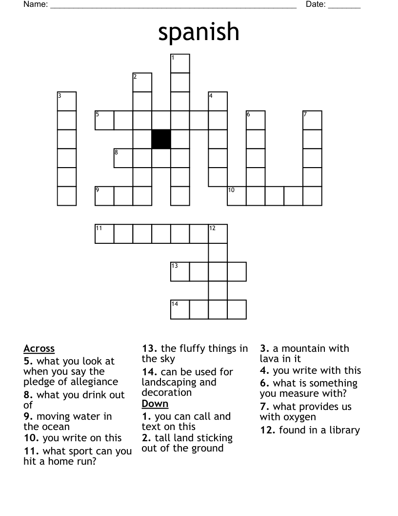 spanish  Crossword