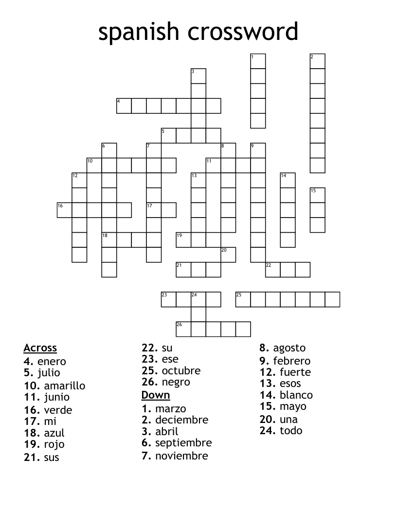 spanish crossword