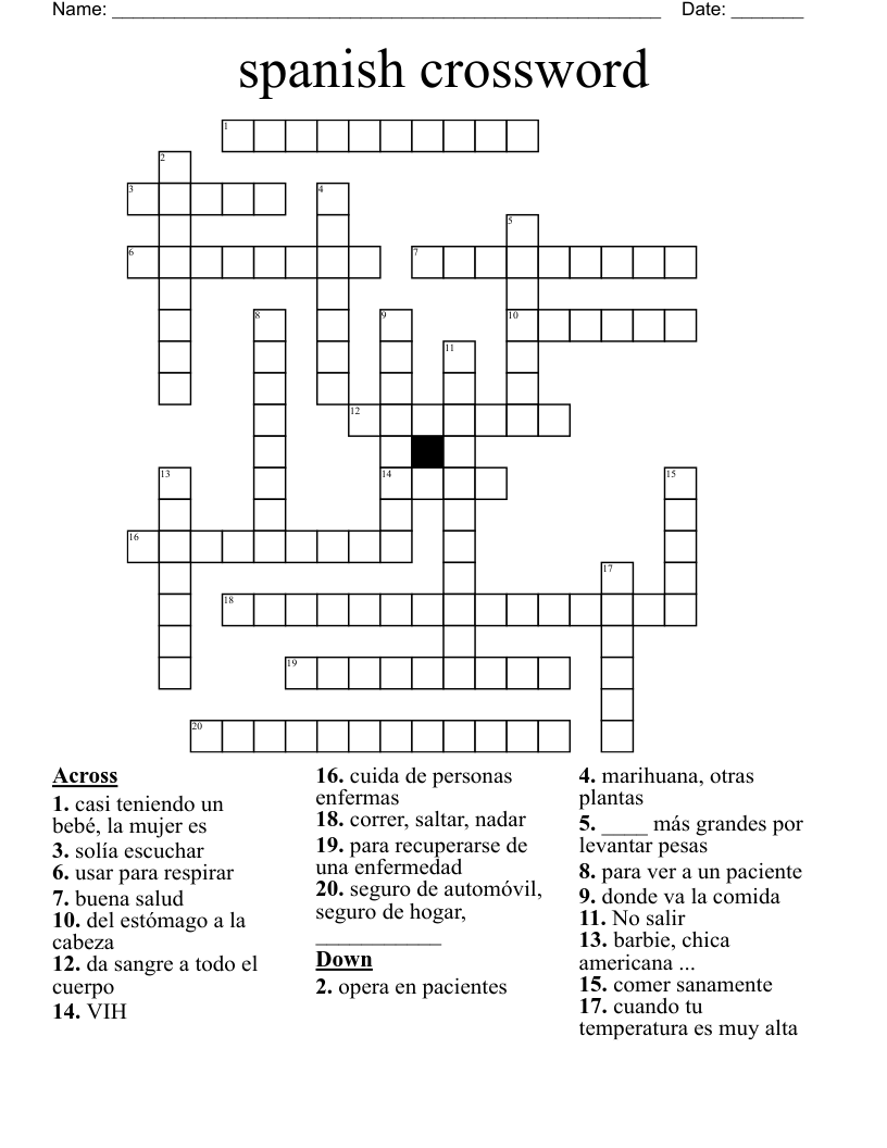 spanish crossword