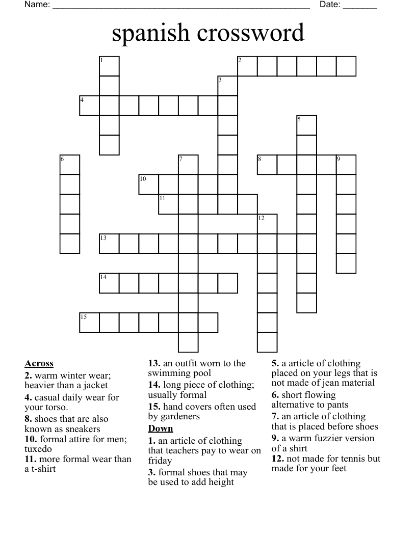 spanish crossword