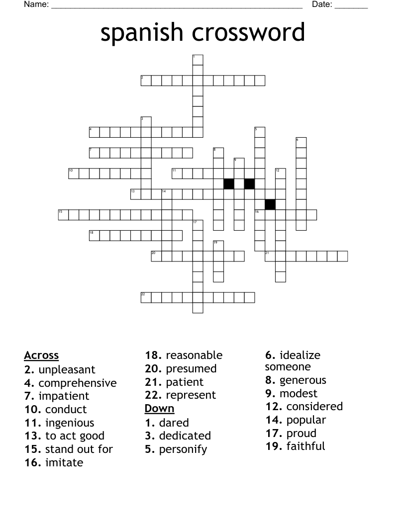 spanish crossword