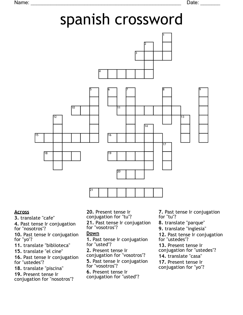 spanish crossword