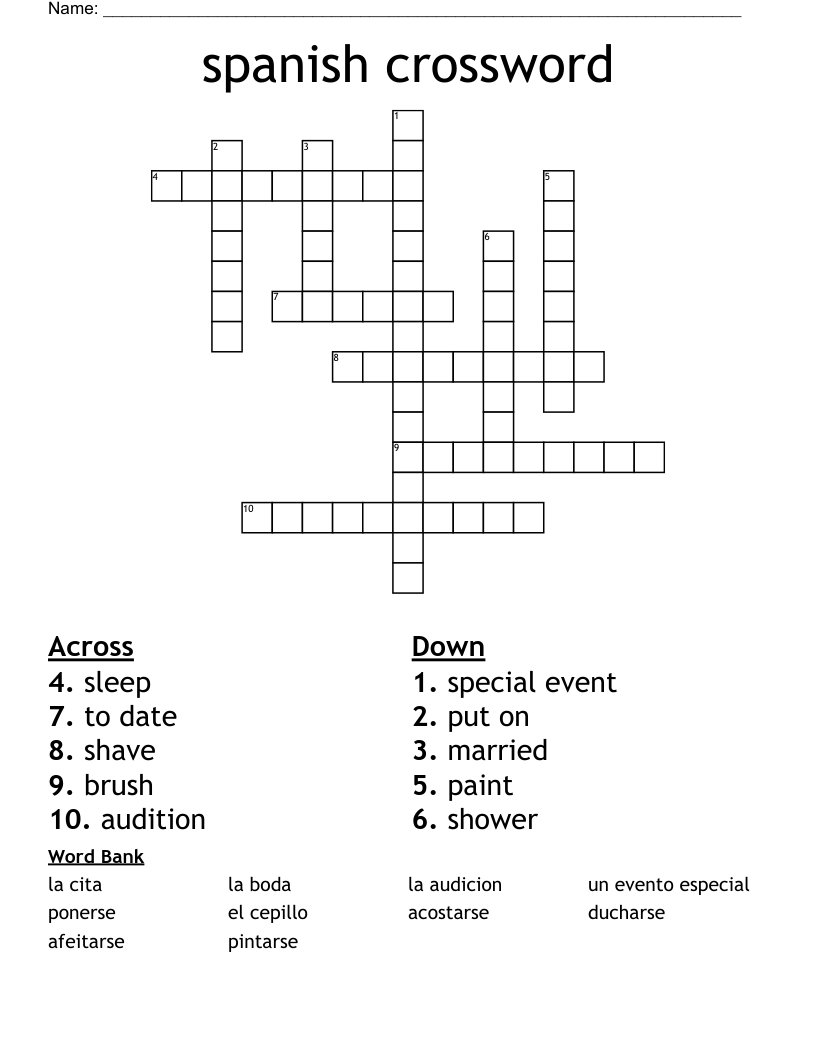 spanish crossword