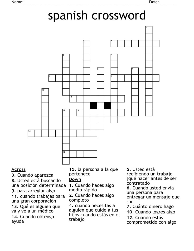 spanish crossword