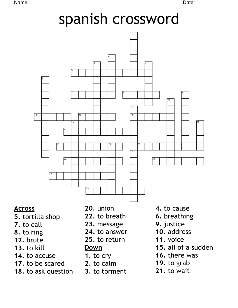 spanish crossword