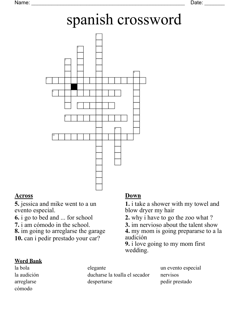 spanish crossword 