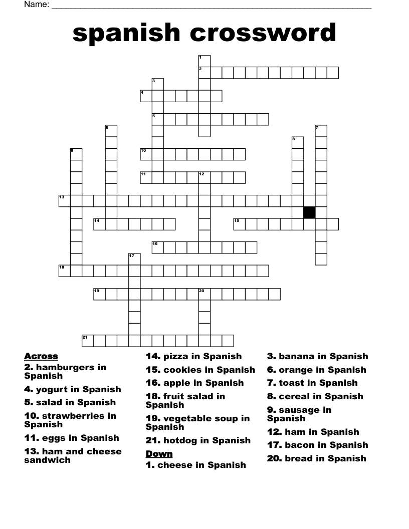 spanish crossword 