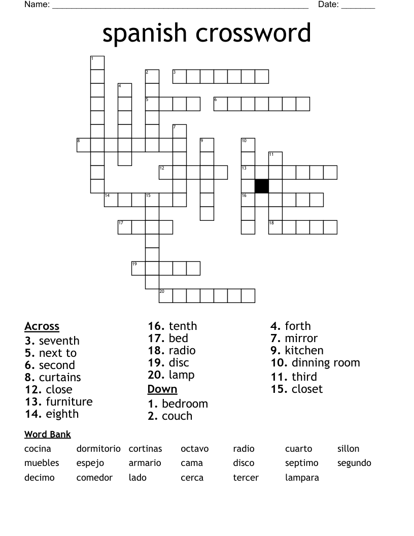 spanish crossword 