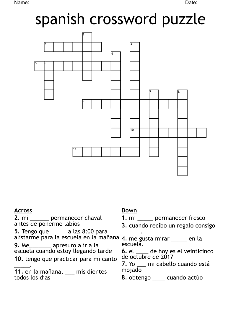 spanish crossword puzzle