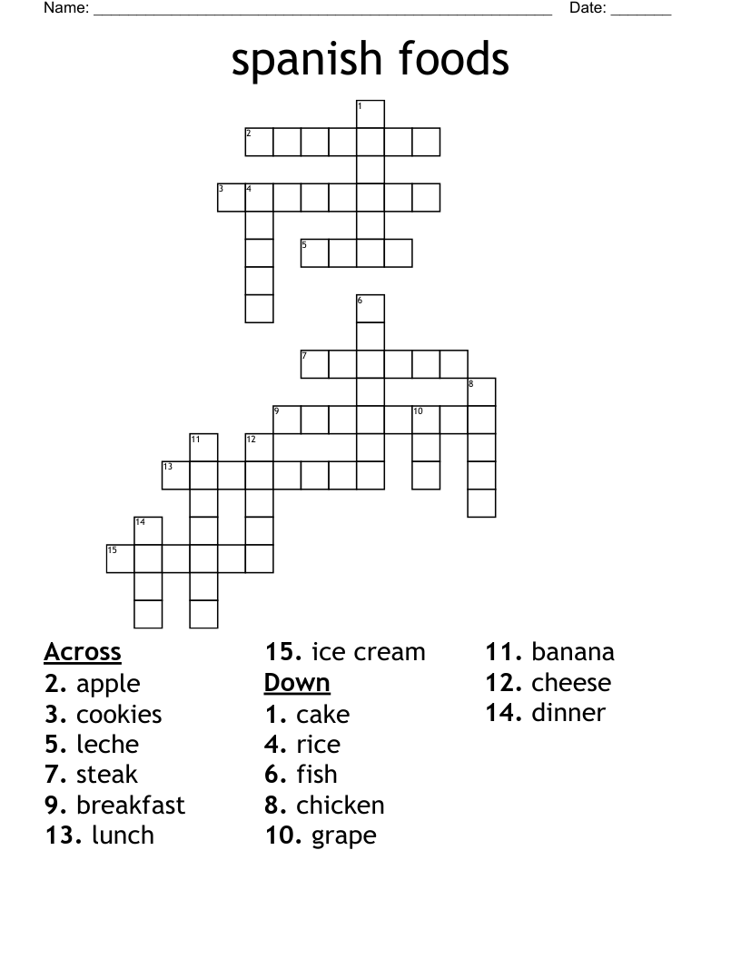spanish foods Crossword