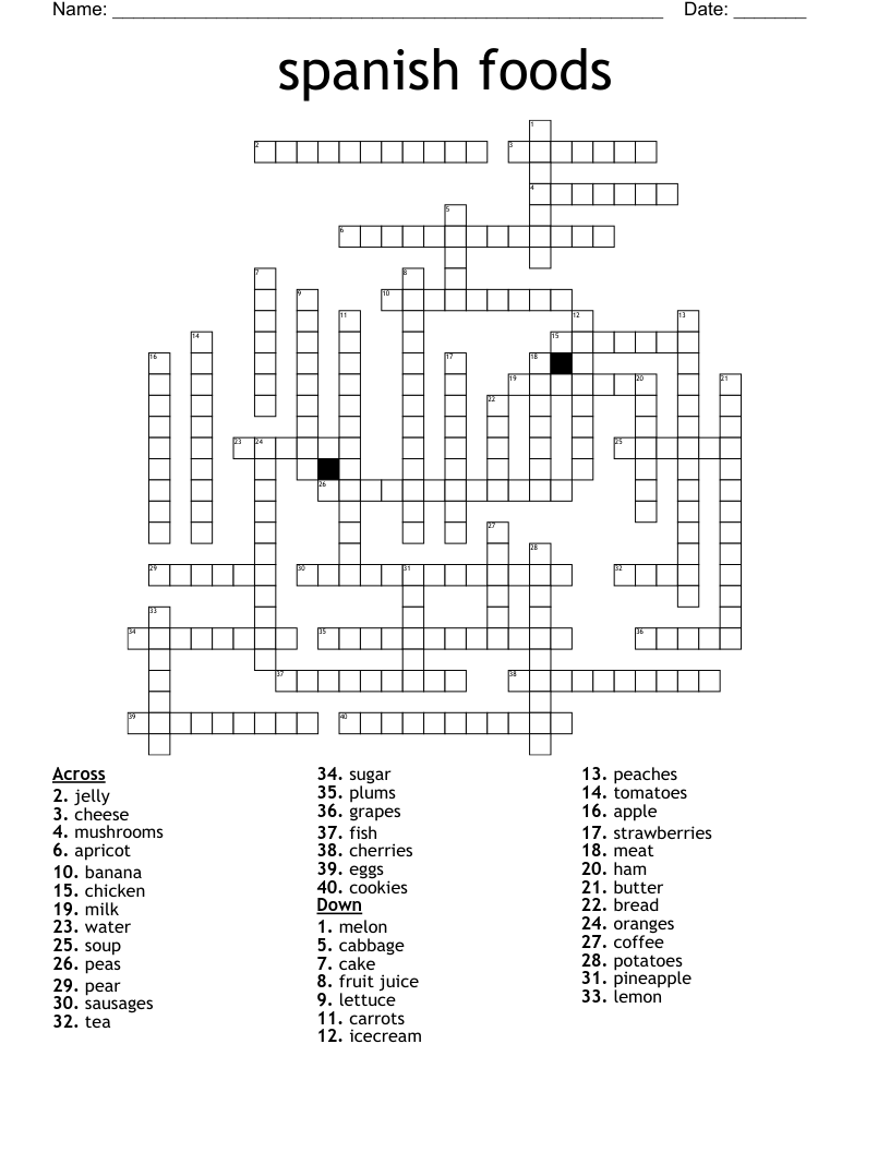 spanish foods Crossword