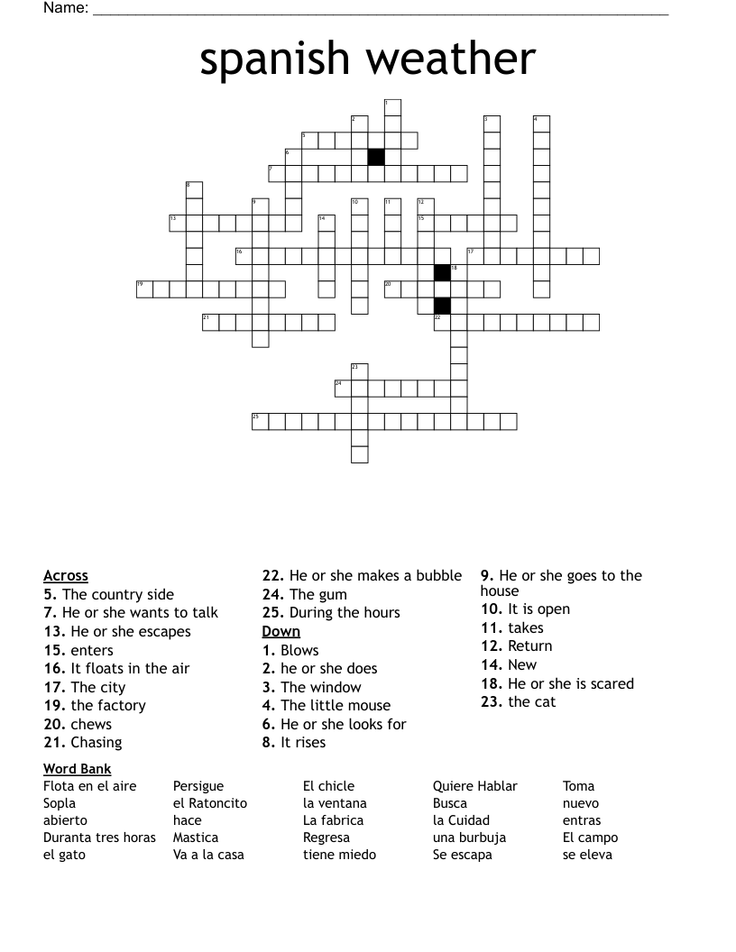 spanish weather Crossword