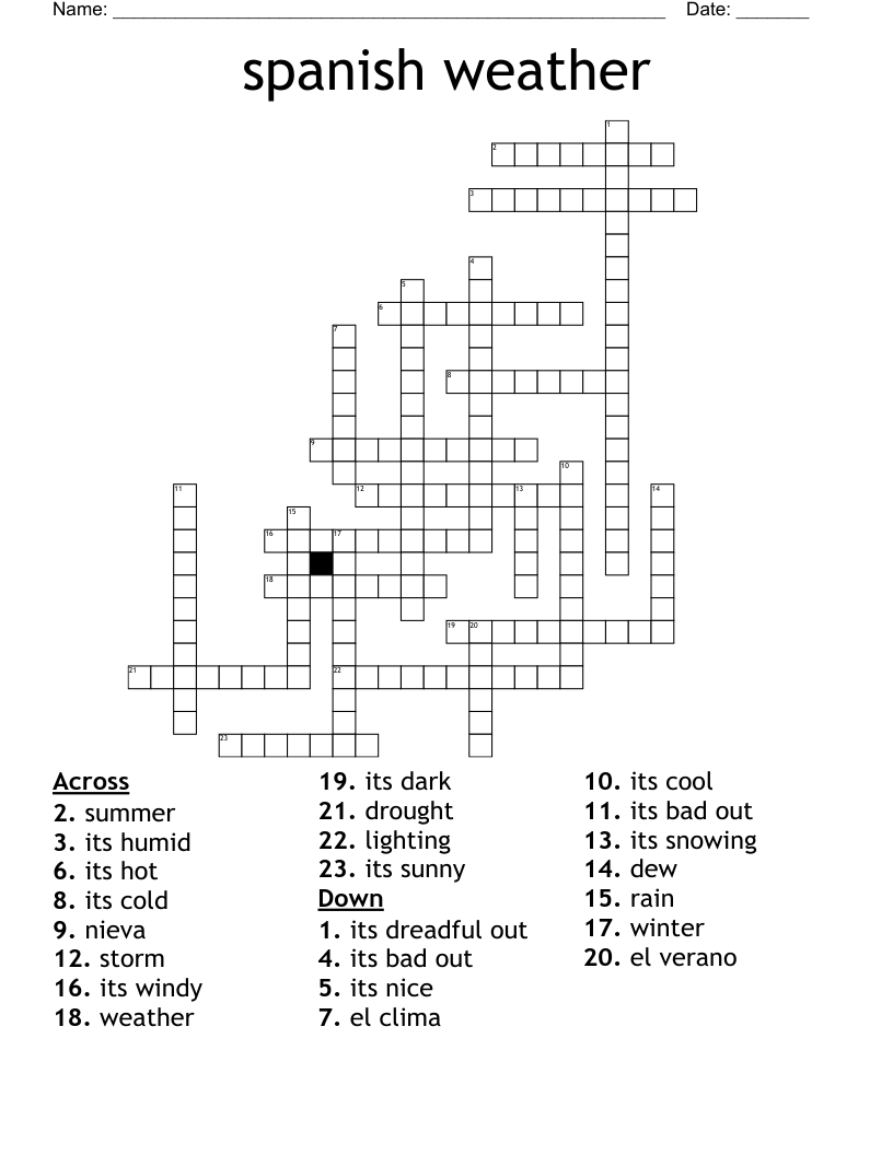 spanish weather Crossword