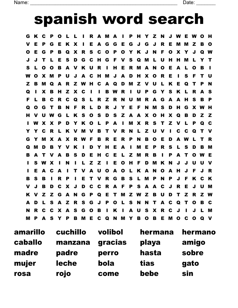 spanish word search