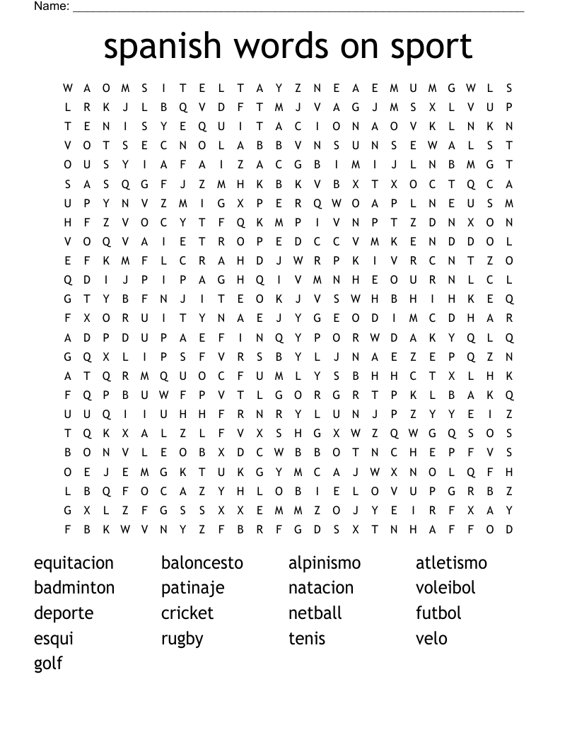 spanish words on sport Word Search